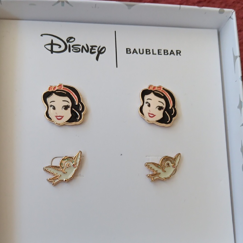 BaubleBar Disney Character and Bird Earrings - Gold and Cream